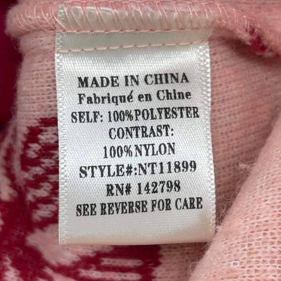 Shop Janae Blush Pink Hot‎ Pink Bow Sherpa 1/4 Zip Fleece Pullover - Picture 5 of 6